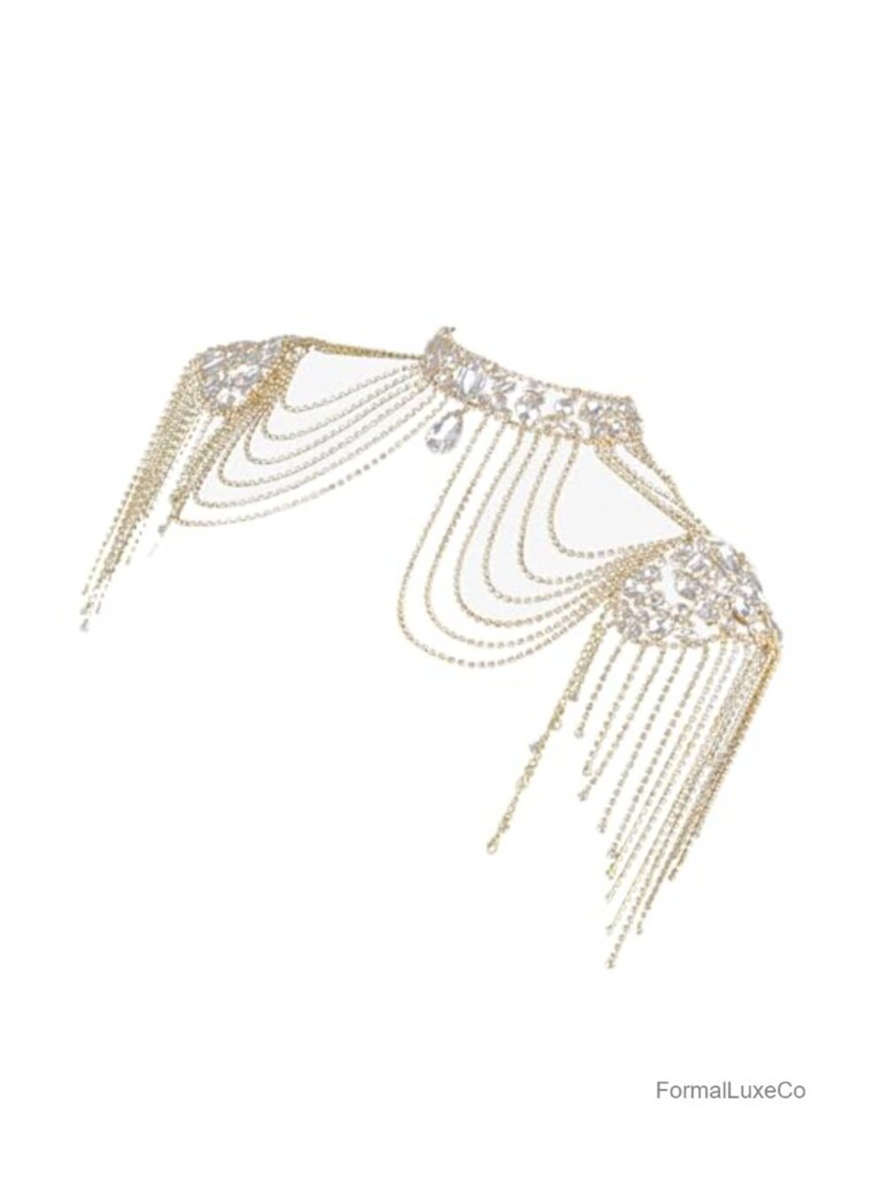 Bridal Shoulder Chain Necklace Crystal Tassel Body Jewelry Alloy Wedding